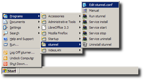 Run: edit stunnel.conf