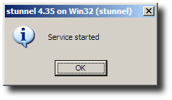 Confirm: service started